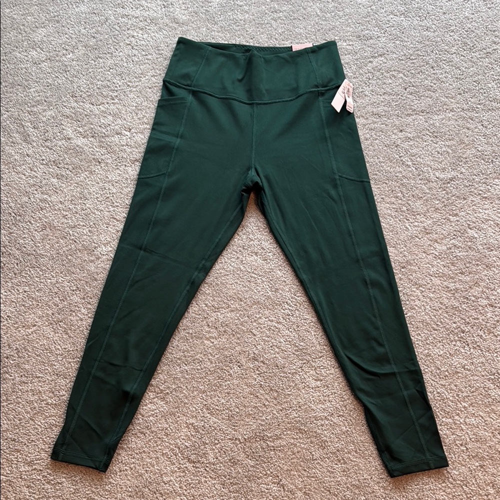 Victoria’s Secret Dark Green High Waisted Pocket Leggings Super Soft Size 10